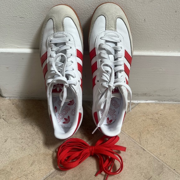 Samba white with red/orange accents sneakers - Picture 1 of 7